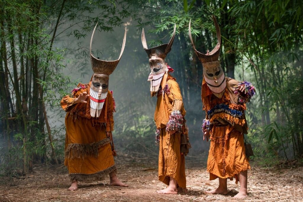 Phi Ta Khon - Masked processions, dancing and folklore blended with Buddhist merit-making.